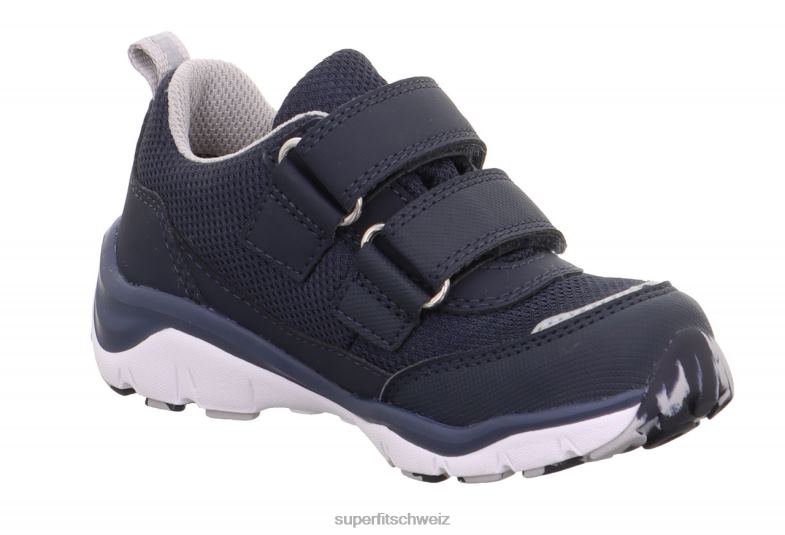 Kleinkinder niedrige Turnschuhe 44B2D833 Superfit sport5 - Sneaker Low mit Klettverschluss blau/hellgrau