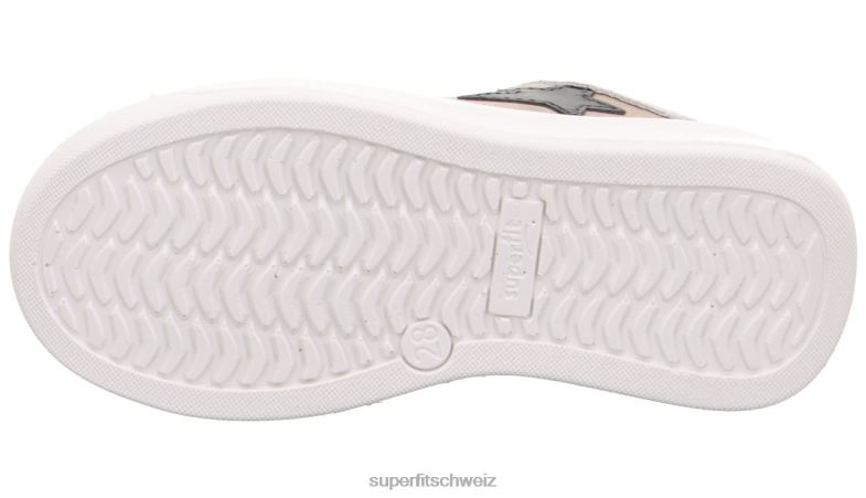 Kleinkinder niedrige Turnschuhe 44B2D835 Superfit Cosmo - Sneaker Low mit Schnürung beige/weiß