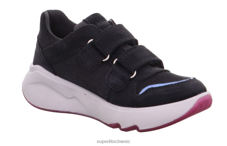 Kleinkinder niedrige Turnschuhe 44B2D839 Superfit Melodie – Sneaker Low mit Klettverschluss grau