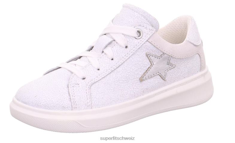 Kleinkinder niedrige Turnschuhe 44B2D868 Superfit Cosmo - Sneaker Low mit Schnürung Weiss