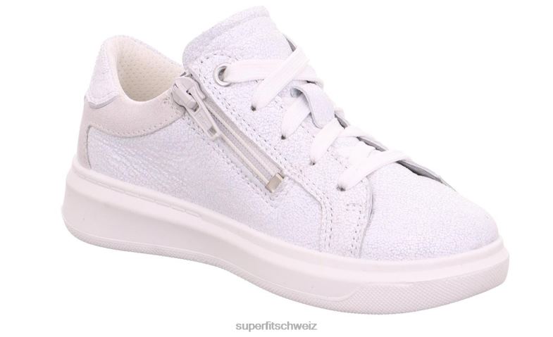 Kleinkinder niedrige Turnschuhe 44B2D868 Superfit Cosmo - Sneaker Low mit Schnürung Weiss