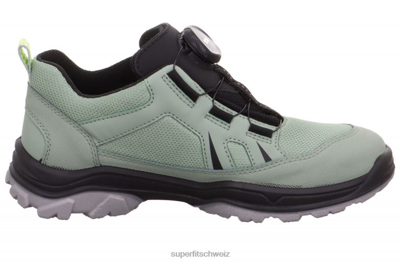 Kleinkinder niedrige Turnschuhe 44B2D886 Superfit Jupiter - Low-Sneaker mit Boa-Fit-System hellgrün/schwarz