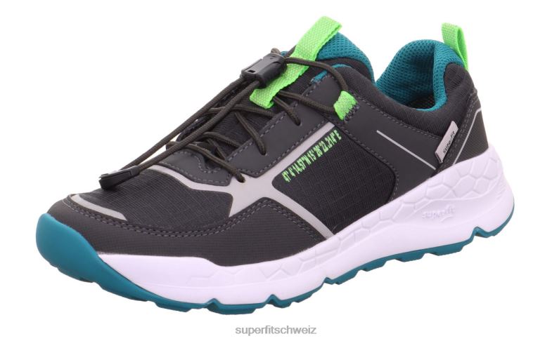 Kleinkinder niedrige Turnschuhe 44B2D887 Superfit Free Ride – Sneaker Low mit Schnellverschluss grau Grün