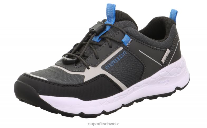 Kleinkinder niedrige Turnschuhe 44B2D888 Superfit Free Ride – Sneaker Low mit Schnellverschluss Grau Blau