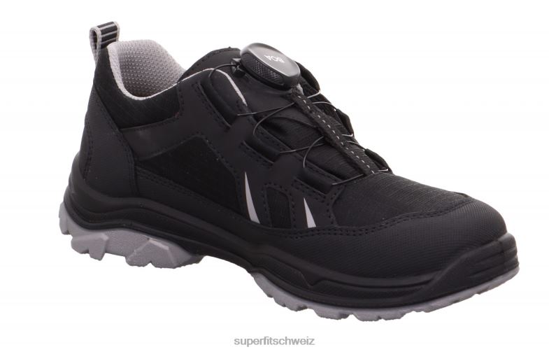 Kleinkinder niedrige Turnschuhe 44B2D889 Superfit Jupiter - Low-Sneaker mit Boa-Fit-System schwarz/hellgrau