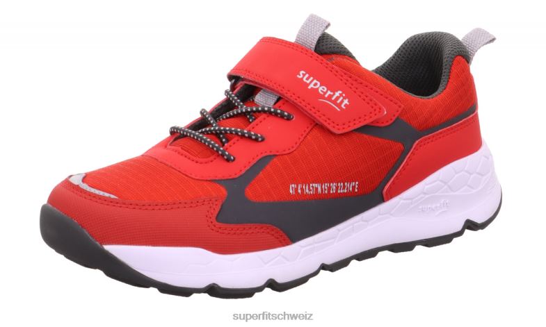 Kleinkinder niedrige Turnschuhe 44B2D890 Superfit Free Ride – Sneaker Low mit Klettverschluss rot/grau