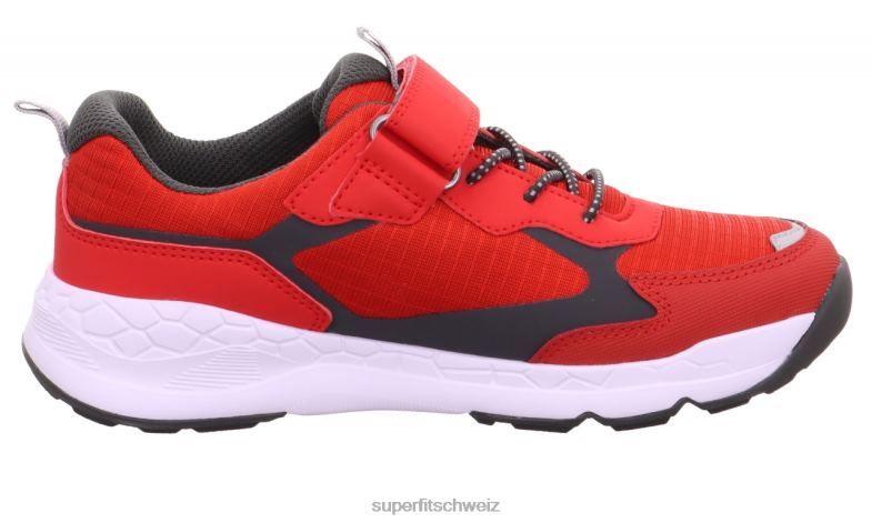Kleinkinder niedrige Turnschuhe 44B2D890 Superfit Free Ride – Sneaker Low mit Klettverschluss rot/grau