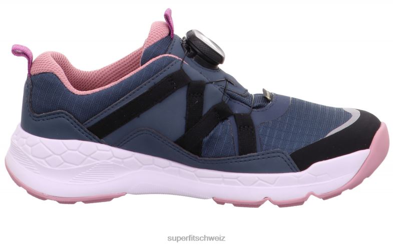 Kleinkinder niedrige Turnschuhe 44B2D900 Superfit Free Ride - Low-Sneaker mit Boa-Fit-System Blau Rosa