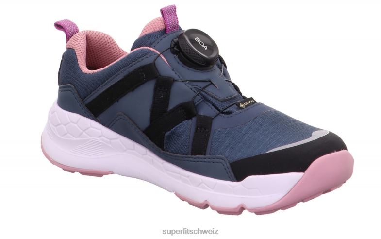 Kleinkinder niedrige Turnschuhe 44B2D900 Superfit Free Ride - Low-Sneaker mit Boa-Fit-System Blau Rosa