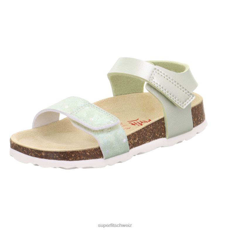 Kleinkinder Sandalen 44B2D548 Superfit fussbettpantoffel - Sandale mit Klettverschluss Grün