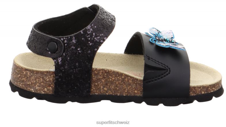 Kleinkinder Sandalen 44B2D551 Superfit fussbettpantoffel - Sandale mit Klettverschluss Schwarz