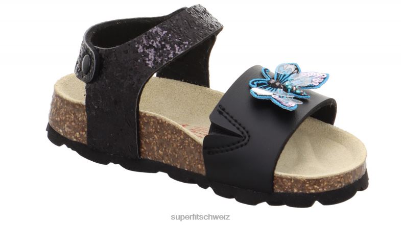 Kleinkinder Sandalen 44B2D551 Superfit fussbettpantoffel - Sandale mit Klettverschluss Schwarz