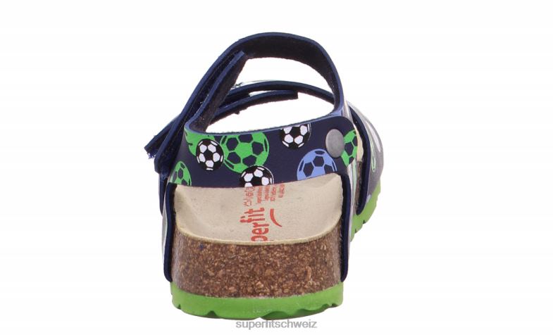 Kleinkinder Sandalen 44B2D555 Superfit fussbettpantoffel - Sandale mit Klettverschluss Blau Grün