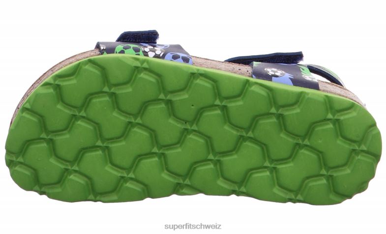 Kleinkinder Sandalen 44B2D555 Superfit fussbettpantoffel - Sandale mit Klettverschluss Blau Grün