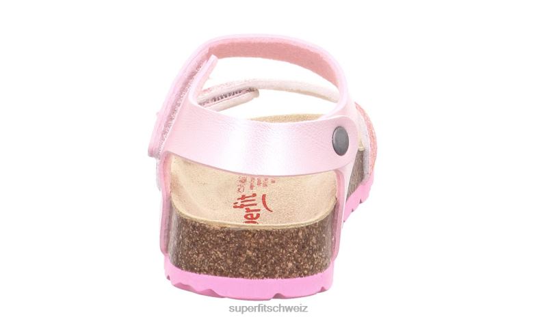 Kleinkinder Sandalen 44B2D570 Superfit fussbettpantoffel - Sandale mit Klettverschluss rosa/mehrfarbig