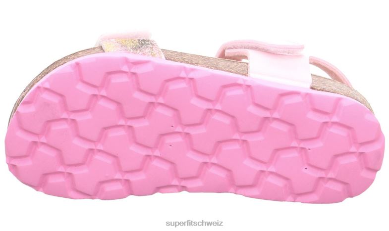 Kleinkinder Sandalen 44B2D570 Superfit fussbettpantoffel - Sandale mit Klettverschluss rosa/mehrfarbig