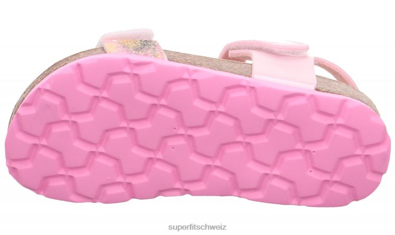Kleinkinder Sandalen 44B2D570 Superfit fussbettpantoffel - Sandale mit Klettverschluss rosa/mehrfarbig