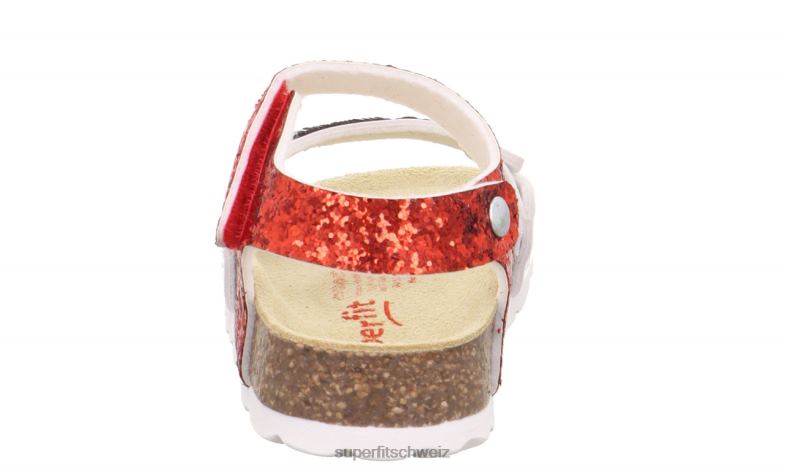 Kleinkinder Sandalen 44B2D571 Superfit fussbettpantoffel - Sandale mit Klettverschluss rot-Weiss