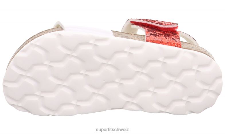 Kleinkinder Sandalen 44B2D571 Superfit fussbettpantoffel - Sandale mit Klettverschluss rot-Weiss