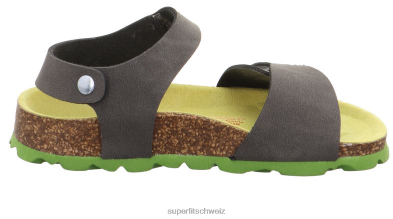 Kleinkinder Sandalen 44B2D575 Superfit fussbettpantoffel - Sandale mit Klettverschluss grau Grün