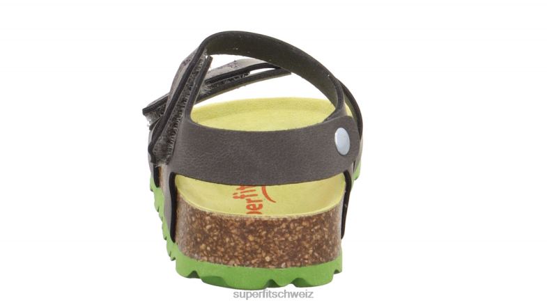 Kleinkinder Sandalen 44B2D575 Superfit fussbettpantoffel - Sandale mit Klettverschluss grau Grün