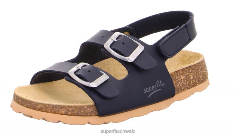 Kleinkinder Sandalen 44B2D582 Superfit fussbettpantoffel - Sandale mit Schnalle Blau