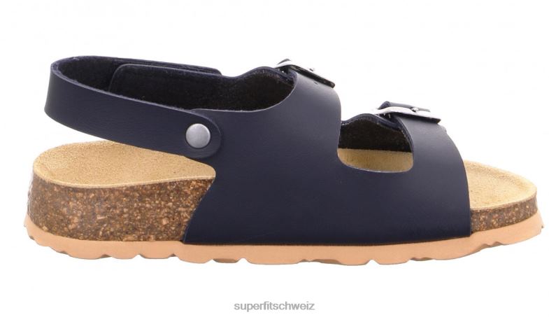 Kleinkinder Sandalen 44B2D582 Superfit fussbettpantoffel - Sandale mit Schnalle Blau