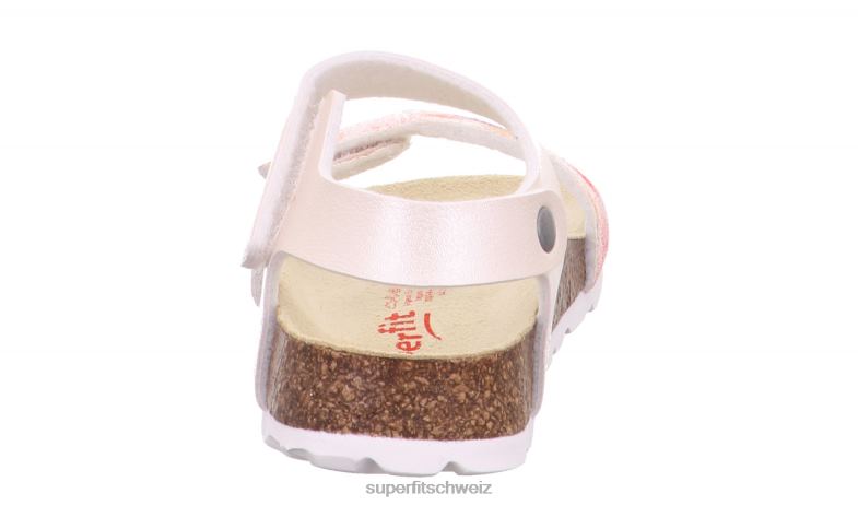 Kleinkinder Sandalen 44B2D585 Superfit fussbettpantoffel - Sandale mit Klettverschluss weiß/mehrfarbig
