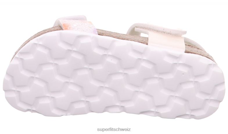 Kleinkinder Sandalen 44B2D585 Superfit fussbettpantoffel - Sandale mit Klettverschluss weiß/mehrfarbig