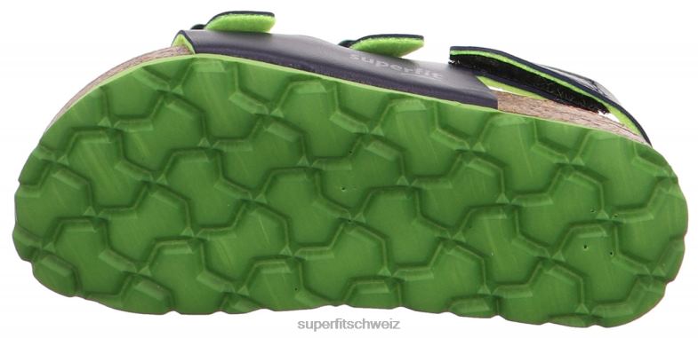 Kleinkinder Sandalen 44B2D587 Superfit fussbettpantoffel - Sandale mit Schnalle Blau Grün