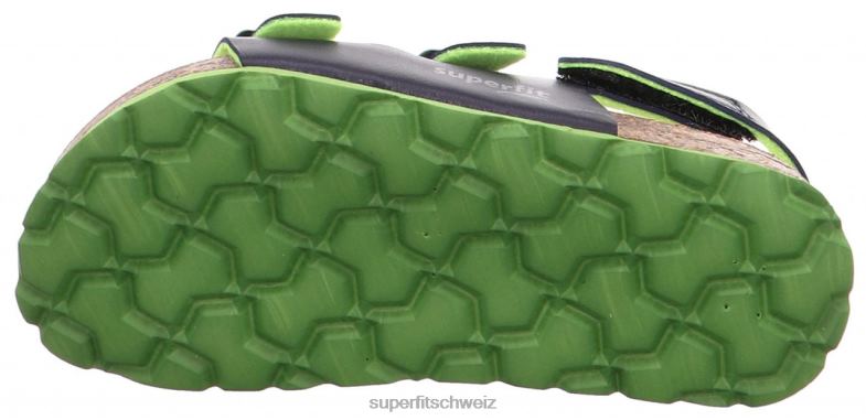 Kleinkinder Sandalen 44B2D587 Superfit fussbettpantoffel - Sandale mit Schnalle Blau Grün