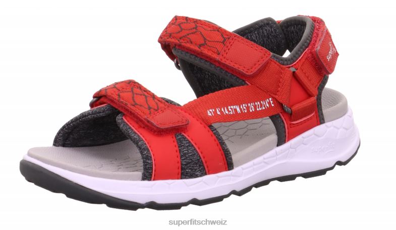 Kleinkinder Sandalen 44B2D612 Superfit Criss Cross - Sandale mit Klettverschluss rot/grau