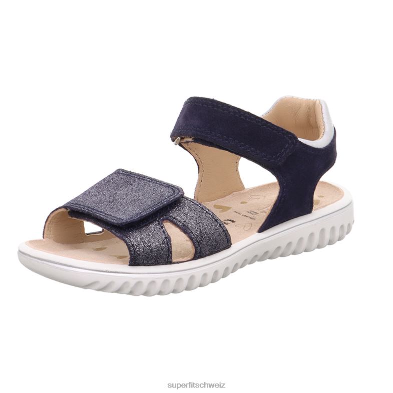 Kleinkinder Sandalen 44B2D620 Superfit sparkle - Sandale mit Klettverschluss Blau