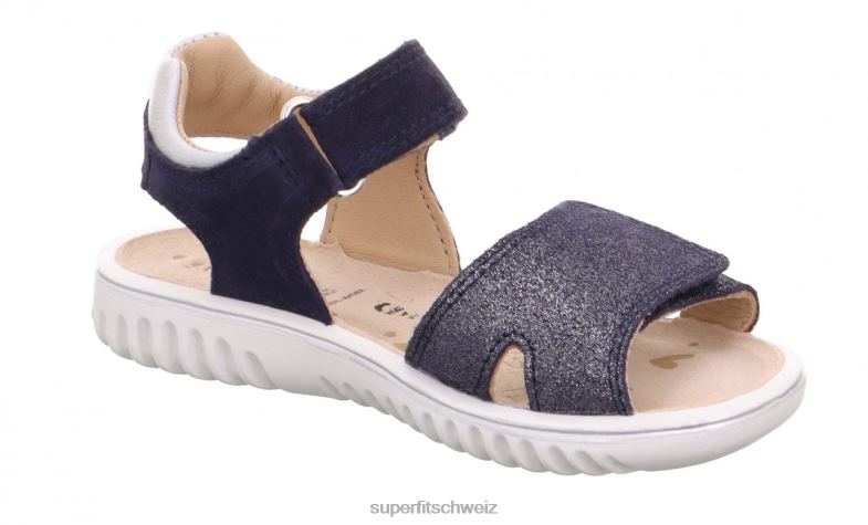 Kleinkinder Sandalen 44B2D620 Superfit sparkle - Sandale mit Klettverschluss Blau