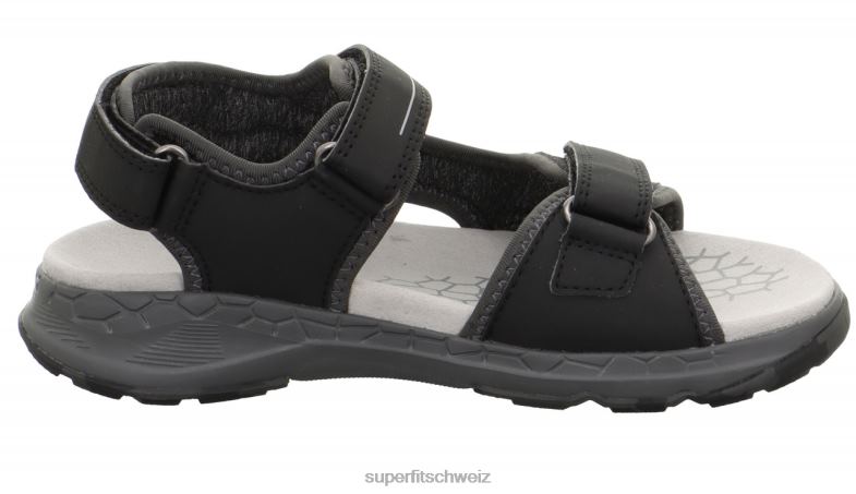Kleinkinder Sandalen 44B2D623 Superfit Criss Cross - Sandale mit Klettverschluss schwarz/hellgrau
