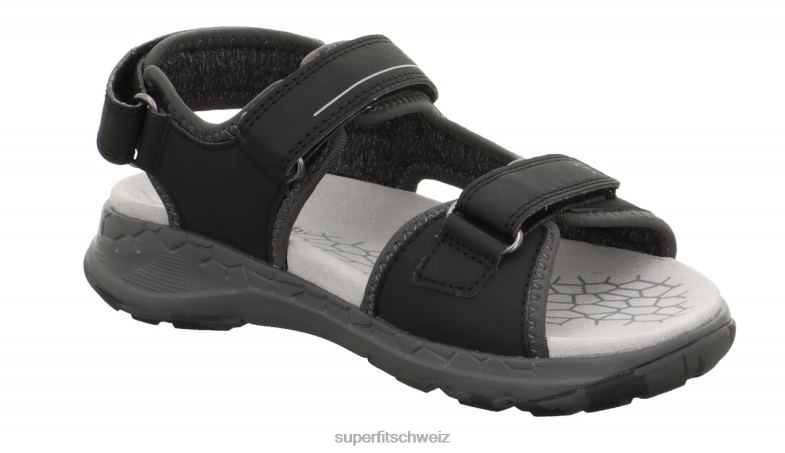 Kleinkinder Sandalen 44B2D623 Superfit Criss Cross - Sandale mit Klettverschluss schwarz/hellgrau