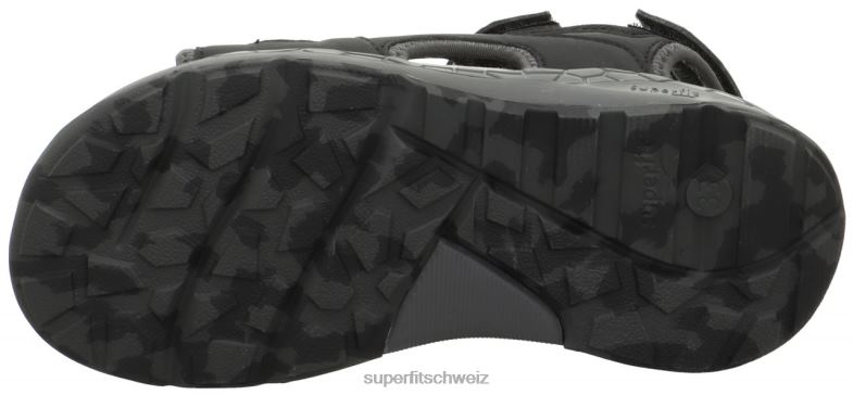 Kleinkinder Sandalen 44B2D623 Superfit Criss Cross - Sandale mit Klettverschluss schwarz/hellgrau