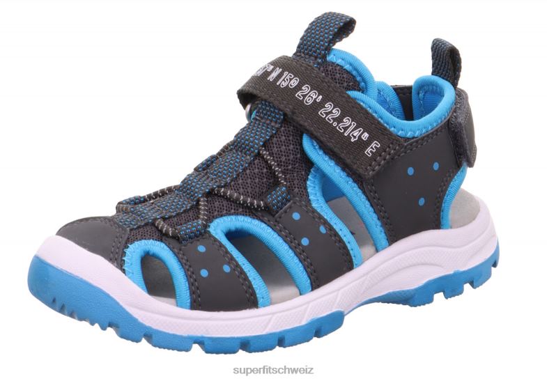 Kleinkinder Sandalen 44B2D624 Superfit Tornado Light - Sandale mit Klettverschluss grau/hellblau