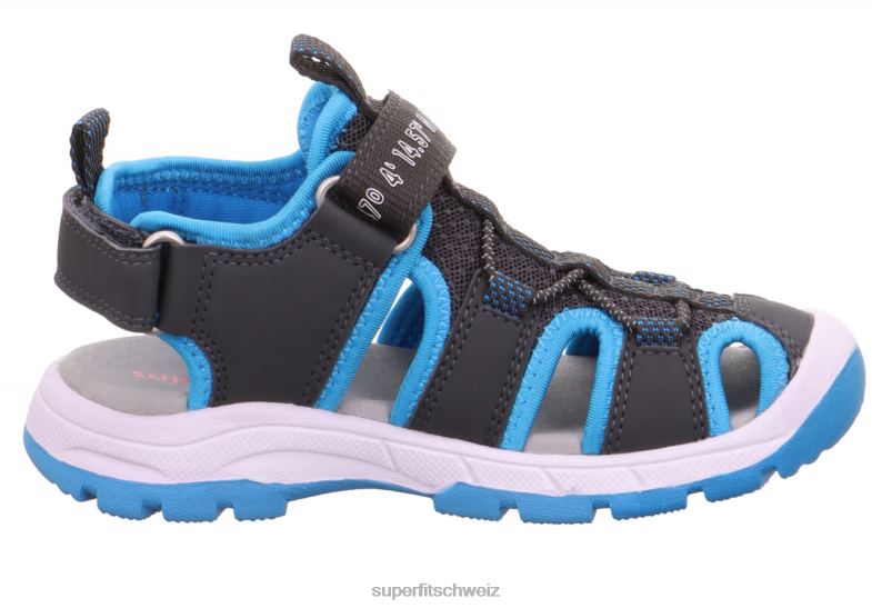 Kleinkinder Sandalen 44B2D624 Superfit Tornado Light - Sandale mit Klettverschluss grau/hellblau