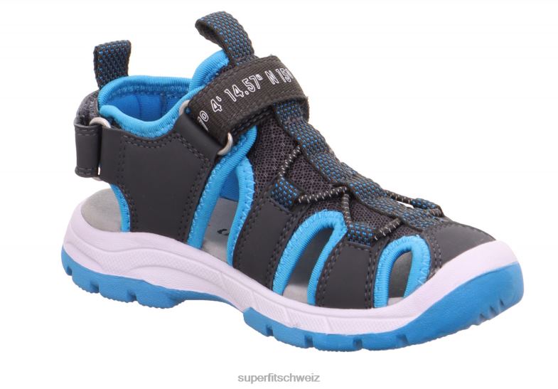 Kleinkinder Sandalen 44B2D624 Superfit Tornado Light - Sandale mit Klettverschluss grau/hellblau