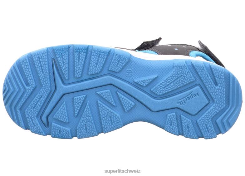 Kleinkinder Sandalen 44B2D624 Superfit Tornado Light - Sandale mit Klettverschluss grau/hellblau