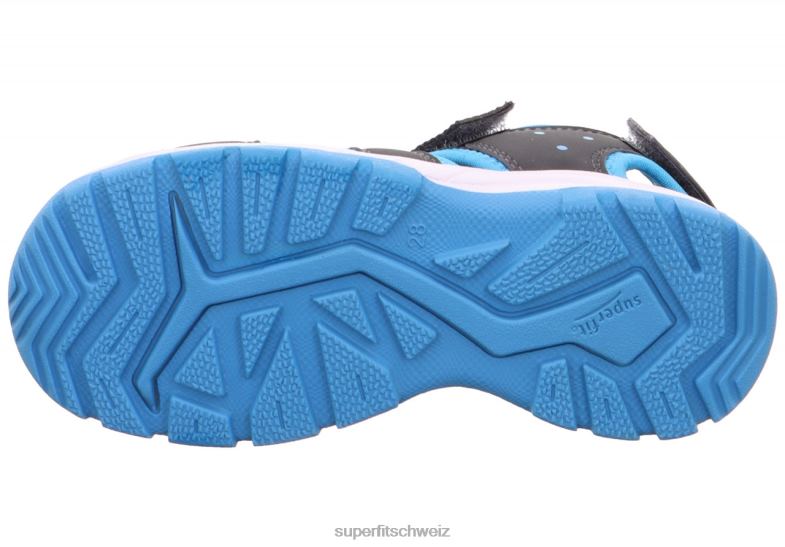 Kleinkinder Sandalen 44B2D624 Superfit Tornado Light - Sandale mit Klettverschluss grau/hellblau