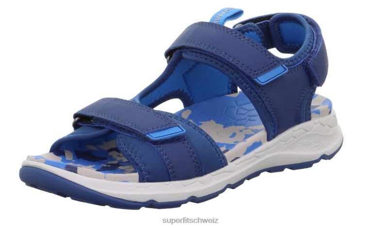 Kleinkinder Sandalen 44B2D627 Superfit Criss Cross - Sandale mit Klettverschluss Blau
