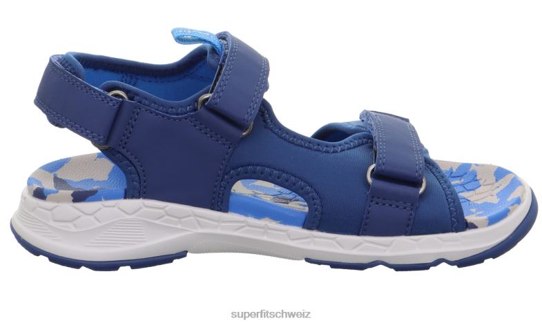 Kleinkinder Sandalen 44B2D627 Superfit Criss Cross - Sandale mit Klettverschluss Blau