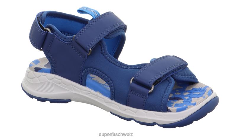 Kleinkinder Sandalen 44B2D627 Superfit Criss Cross - Sandale mit Klettverschluss Blau