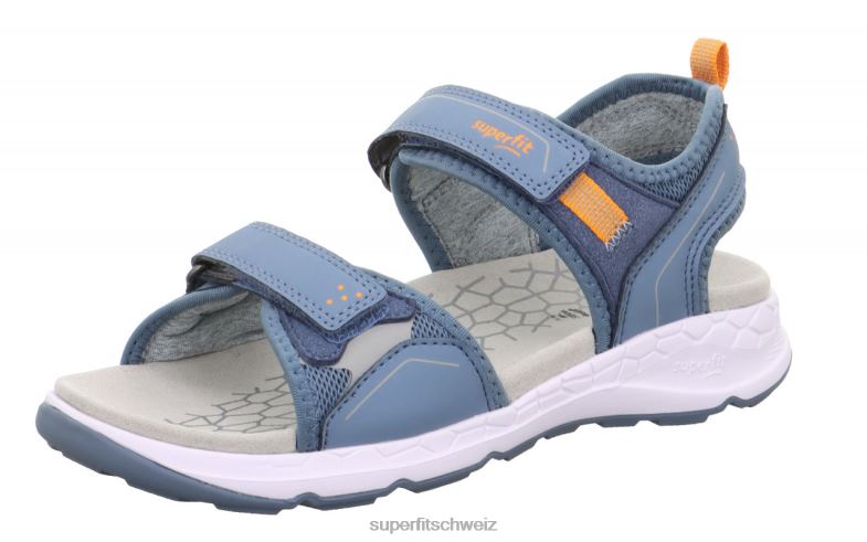 Kleinkinder Sandalen 44B2D630 Superfit Criss Cross - Sandale mit Klettverschluss blau/orange