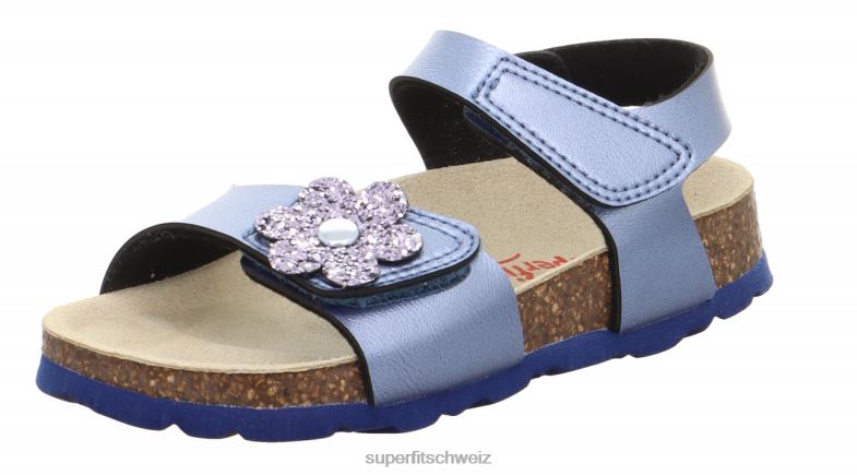 Kleinkinder Sandalen 44B2D631 Superfit fussbettpantoffel - Sandale mit Klettverschluss Blau