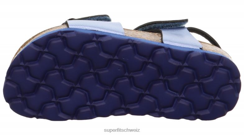 Kleinkinder Sandalen 44B2D631 Superfit fussbettpantoffel - Sandale mit Klettverschluss Blau