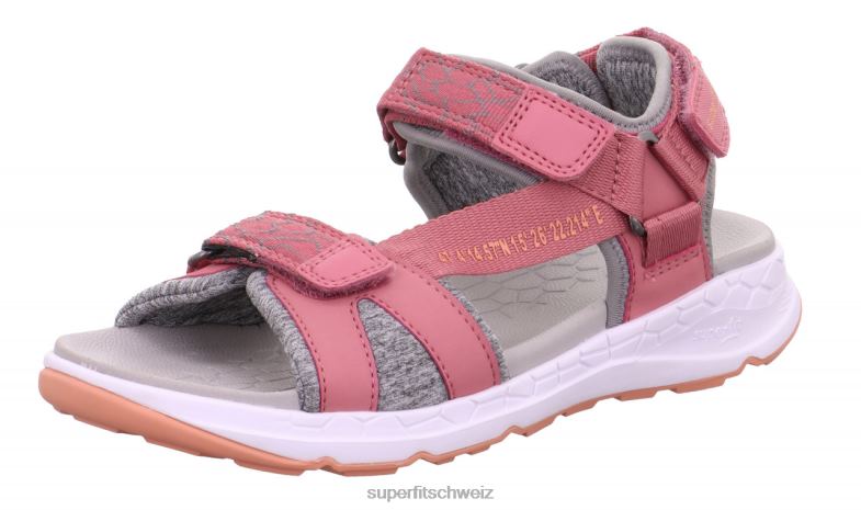 Kleinkinder Sandalen 44B2D635 Superfit Criss Cross - Sandale mit Klettverschluss rosa/orange