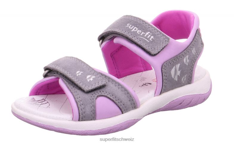 Kleinkinder Sandalen 44B2D638 Superfit sunny - Sandale mit Klettverschluss hellgrau/lila